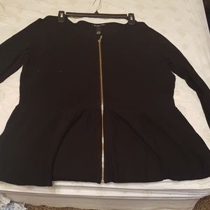 Black peplum INC sweater 1x